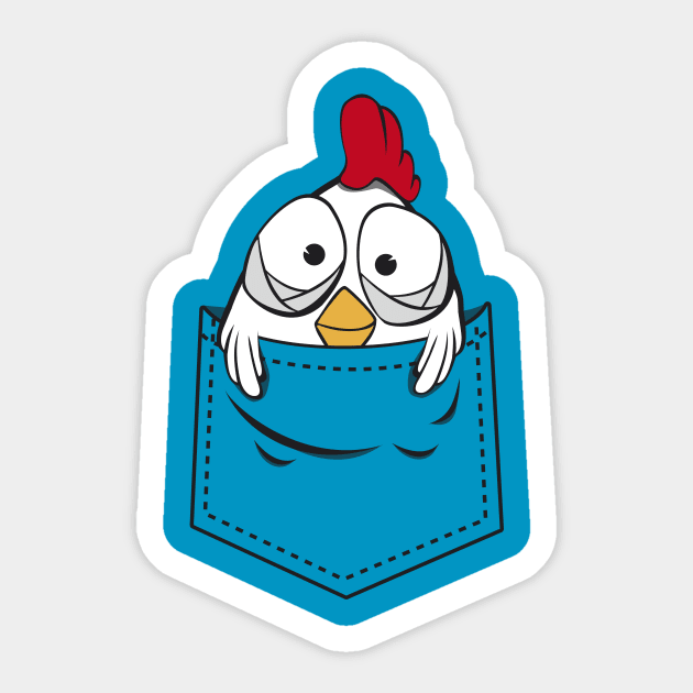 Chicken in pocket Sticker by fairytaleink